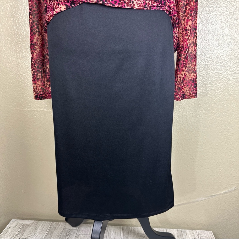 Bar III Dress Women XXL Animal Print Maxi Long High‎ Neck Lined Rayon Casual - Picture 6 of 9